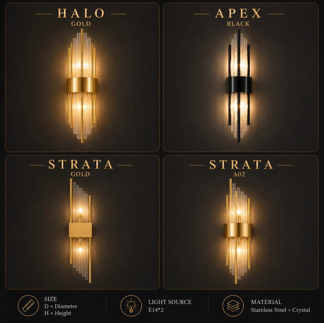 Luxx Crystal Wall Lamp
