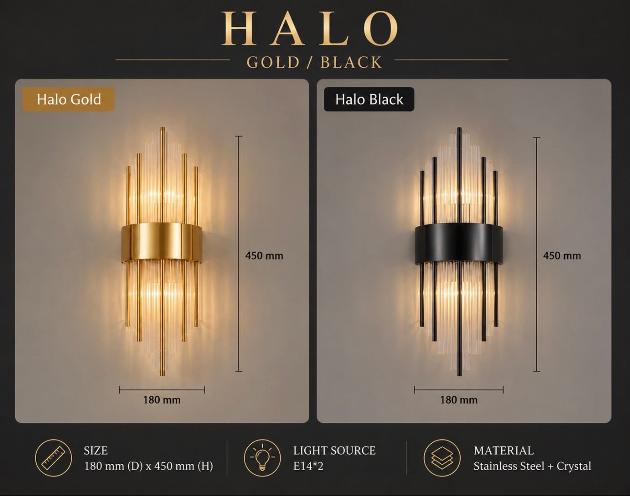 Luxx Crystal Wall Lamp
