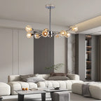 Modern Crystal Chandelier – 9-Light Chrome Ceiling Fixture