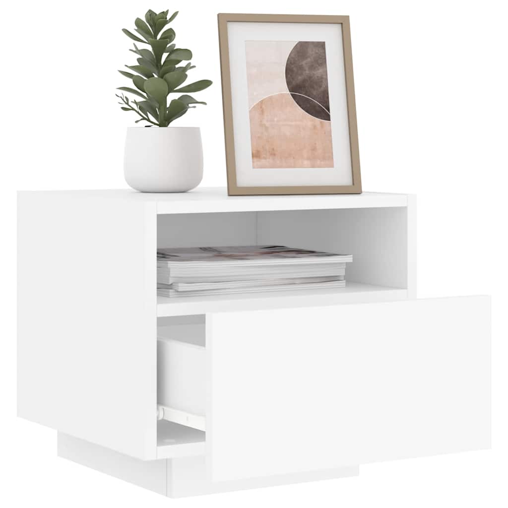 Modern LED Bedside Table with Storage – 40cm Nightstand