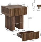 Wooden Bedside Table with Drawer & Open Storage