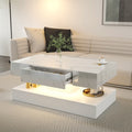 Modern Living Room Coffee Table with Built-In LED Lights