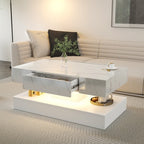 Modern Living Room Coffee Table with Built-In LED Lights