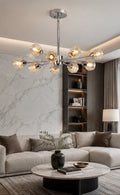 Modern Crystal Chandelier – 9-Light Chrome Ceiling Fixture