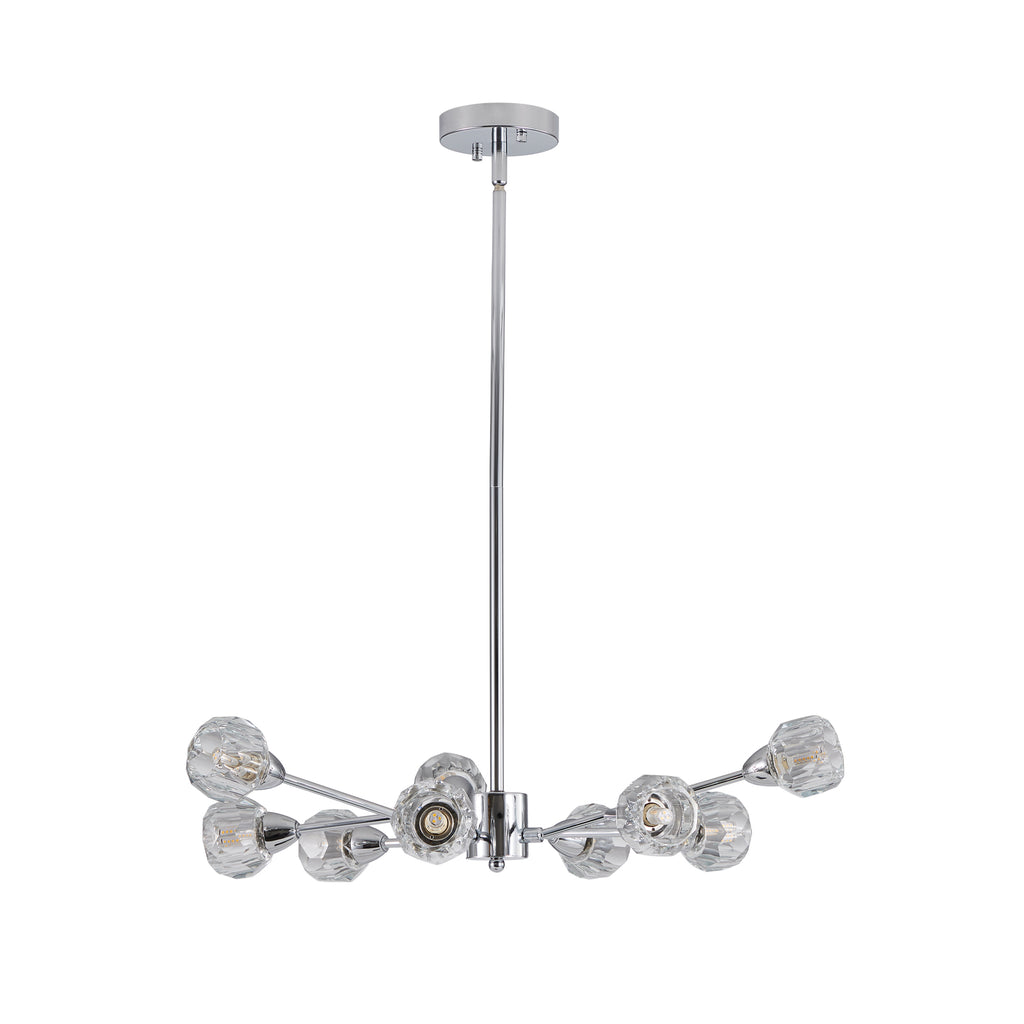 Modern Crystal Chandelier – 9-Light Chrome Ceiling Fixture
