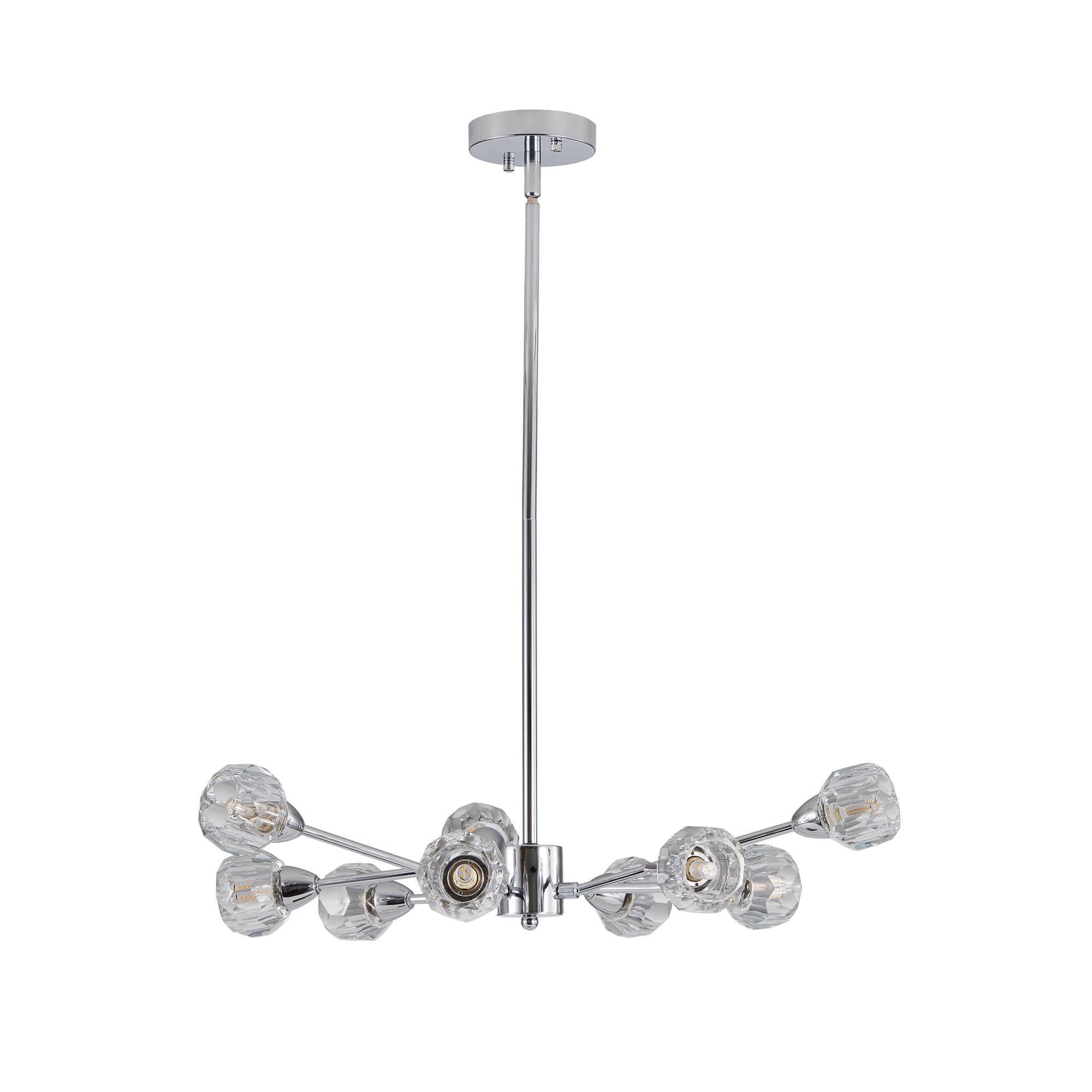 Modern Crystal Chandelier – 9-Light Chrome Ceiling Fixture