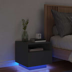 Modern LED Bedside Table with Storage – 40cm Nightstand